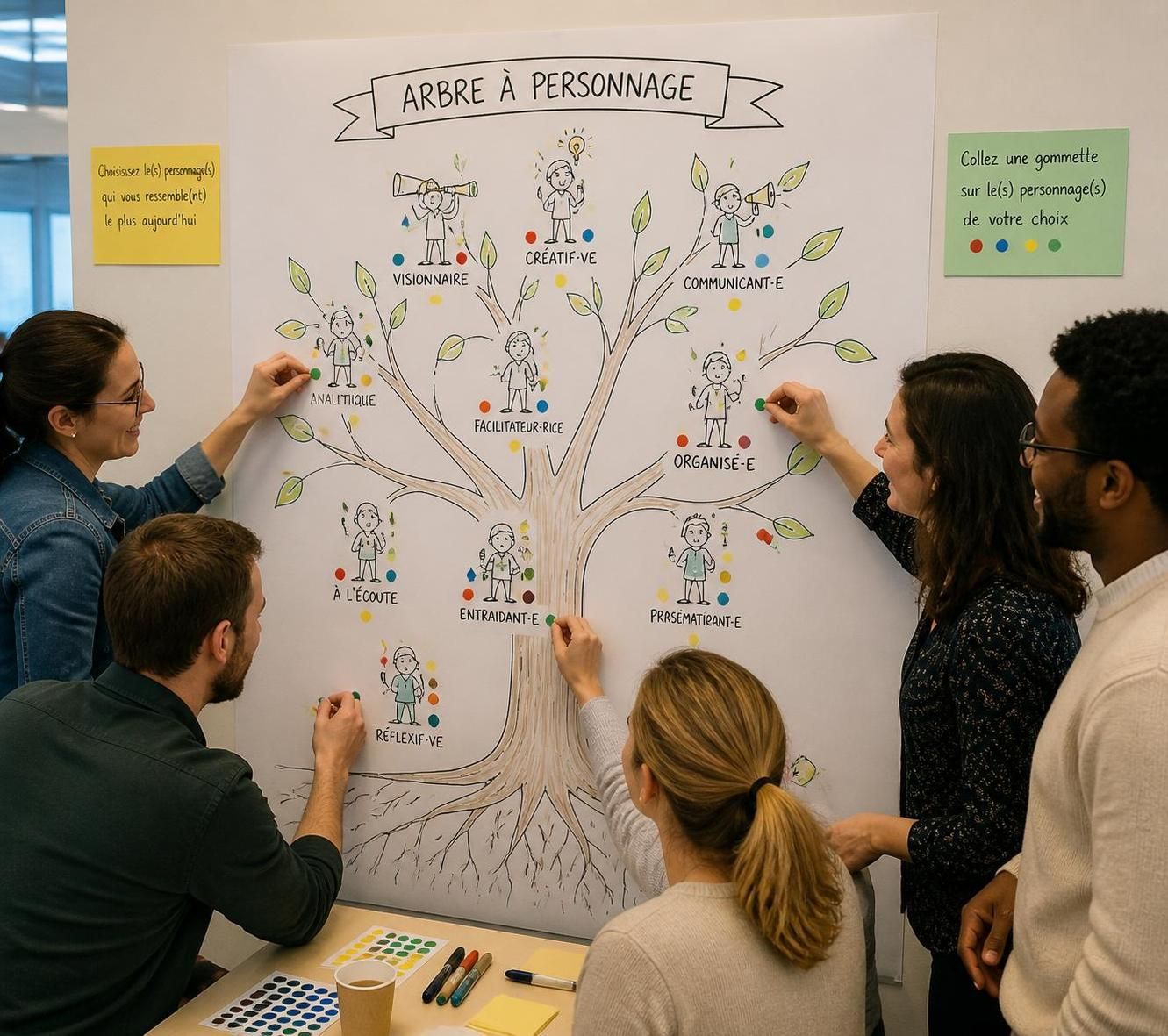 découvrez l'ice breaker arbre à personnage, un outil ludique et efficace pour dynamiser vos ateliers et favoriser l'interaction entre participants.